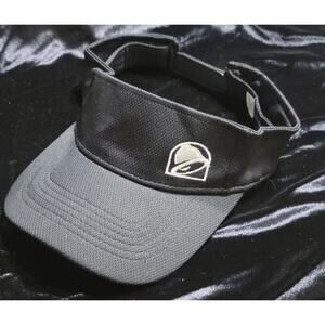 Taco Bell Adjustable SnapBack Visor Black Restaurant Employee Logo Uniform Work